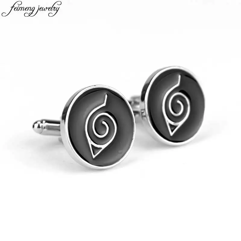 Japanese Anime Naruto Cufflinks Novelty Design Uzumaki Hikage Large Leaf Symbol Black Enamel Cuff links Men Fashion Cuff button
Japanese Anime Naruto Cufflinks Novelty Design Uzumaki Hikage Large Leaf Symbol Black Enamel Cuff links Men Fashion Cuff button