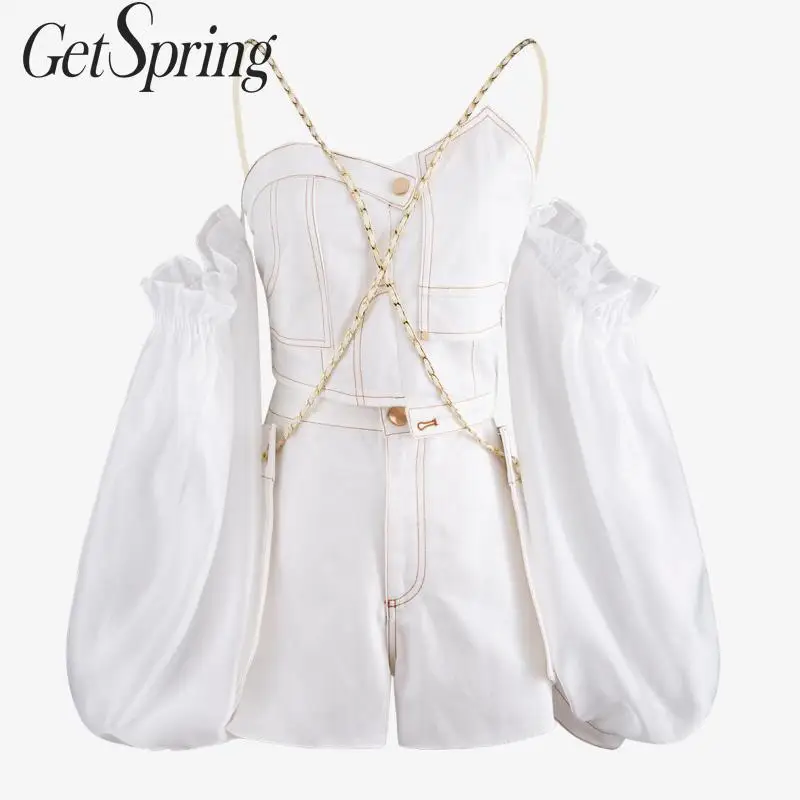 GETSPRING Women Set Women Pant Sets Lantern Sleeve Sexy Irregular Short Top Bib Knee Length Pants 2 Piece Set Women 2019 New
GETSPRING Women Set Women Pant Sets Lantern Sleeve Sexy Irregular Short Top Bib Knee Length Pants 2 Piece Set Women 2019 New