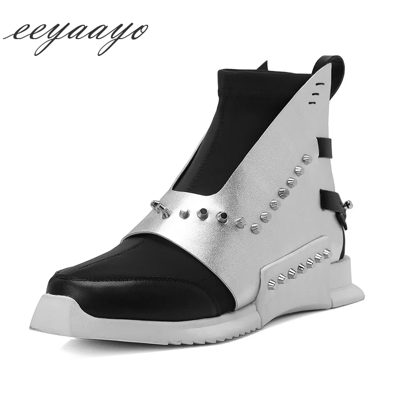 2018 New Spring/Autumn Genuine Leather Women Ankle Boots Low Heel Square Toe Fashion Rivet Punk Women Shoes Silver Martens Boots
2018 New Spring/Autumn Genuine Leather Women Ankle Boots Low Heel Square Toe Fashion Rivet Punk Women Shoes Silver Martens Boots