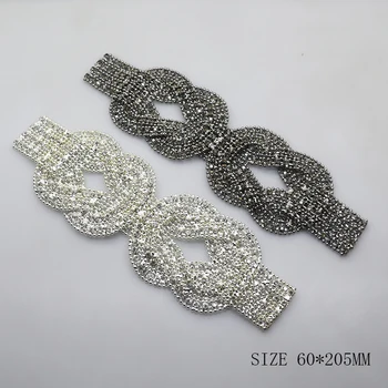 ZMASEY New 1Pcs 60*205mm Crystal Applique Sash For Bridal DIY Handwork Sewing Beautiful Rhinestones Decoration Free Shipping
ZMASEY New 1Pcs 60*205mm Crystal Applique Sash For Bridal DIY Handwork Sewing Beautiful Rhinestones Decoration Free Shipping