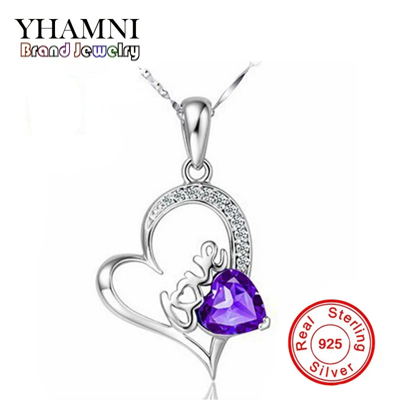 YHAMNI Latest Design 100% 925 Sterling Silver Jewelry Love Purple CZ Diamant Pendant Necklaces For Women Romantic Gift YN067
YHAMNI Latest Design 100% 925 Sterling Silver Jewelry Love Purple CZ Diamant Pendant Necklaces For Women Romantic Gift YN067