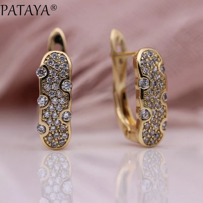 PATAYA New 585 Rose Gold White Natural Zircon Dangle Earrings Trendy Romantic Women Wedding Party Fine Hollow Flowers Jewelry
PATAYA New 585 Rose Gold White Natural Zircon Dangle Earrings Trendy Romantic Women Wedding Party Fine Hollow Flowers Jewelry
