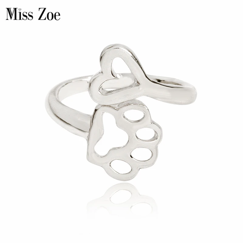 Miss Zoe Always By My Heart Adjustable Ring Animal Beloved Pet Ring Hollow Dog Paw Heart Jewelry Ring For Dog Owners
Miss Zoe Always By My Heart Adjustable Ring Animal Beloved Pet Ring Hollow Dog Paw Heart Jewelry Ring For Dog Owners