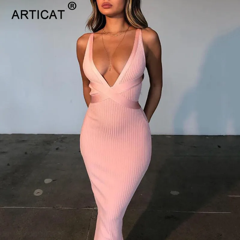 Articat Deep V Neck Sexy Bandage Party Dress Women 2019 Elegant Bodycon Long Summer Dress Casual Backless Split Pencil Dresses
Articat Deep V Neck Sexy Bandage Party Dress Women 2019 Elegant Bodycon Long Summer Dress Casual Backless Split Pencil Dresses