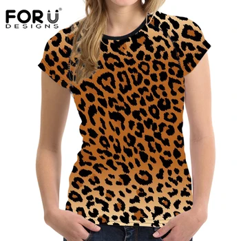 FORUDESIGNS Novelty Leopard Printed Women T Shirt Bodybuilding Short Sleeved Ladies Elastic Top Tees Fashion T-shirt Camisetas
FORUDESIGNS Novelty Leopard Printed Women T Shirt Bodybuilding Short Sleeved Ladies Elastic Top Tees Fashion T-shirt Camisetas