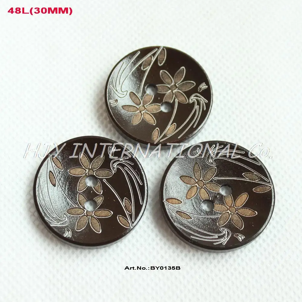 (20pcs/lot) 30mm 2 holes dark brown round wooden buttons sewing accessories buttons flower engraving - BY0135B
(20pcs/lot) 30mm 2 holes dark brown round wooden buttons sewing accessories buttons flower engraving - BY0135B
