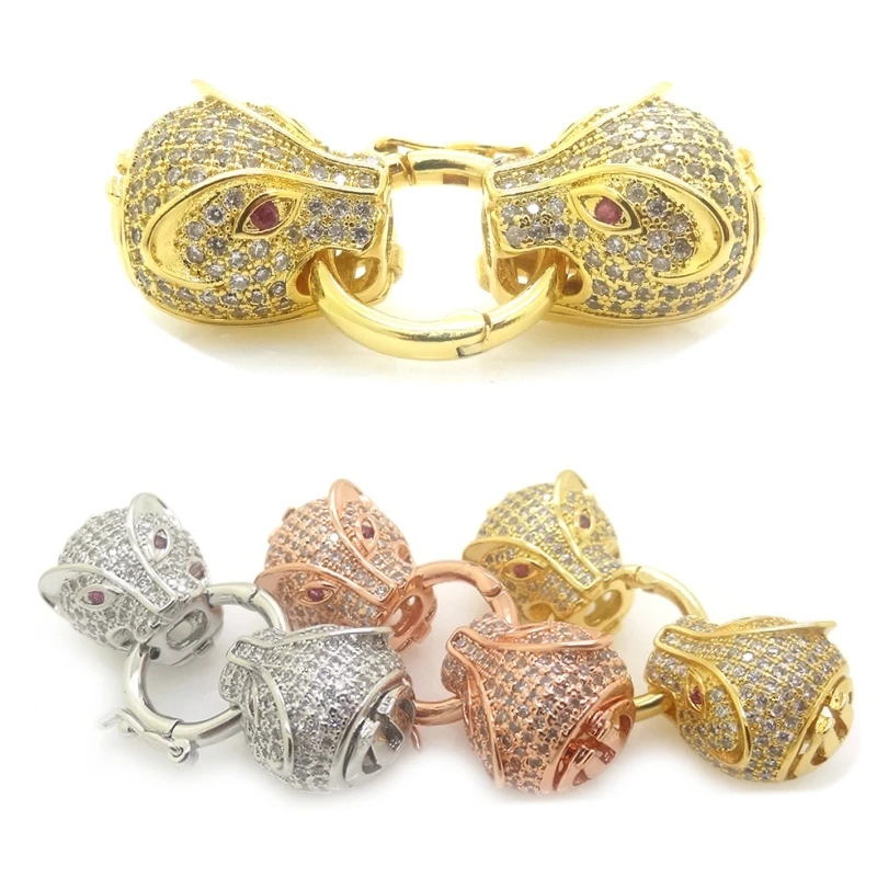 Charms Double Leopard (Panther) Head Clasps with Pave Cubic Zirconia Fit For Gem Stone Pearl Bracelet Jewelry Clasp & Hook
Charms Double Leopard (Panther) Head Clasps with Pave Cubic Zirconia Fit For Gem Stone Pearl Bracelet Jewelry Clasp & Hook