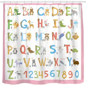 Alphabet Shower Curtain for Kids Learning Tool Large A To Z Poster Tapestry Mildew Resistant Polyester Bathroom Curtains- Pink
Alphabet Shower Curtain for Kids Learning Tool Large A To Z Poster Tapestry Mildew Resistant Polyester Bathroom Curtains- Pink