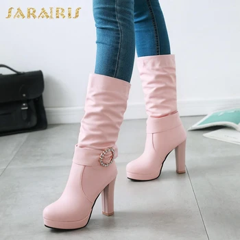SARAIRIS Metal Decoration Large Size 32-43 Slip On Add Fur Winter Boots Woman Shoes High Heels mid-calf Boots Shoes Woman
SARAIRIS Metal Decoration Large Size 32-43 Slip On Add Fur Winter Boots Woman Shoes High Heels mid-calf Boots Shoes Woman