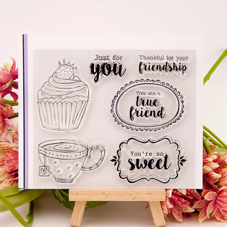 Прозрачный силиконовый штамп с надписью Friend Words для печати DIY скрапбукинга