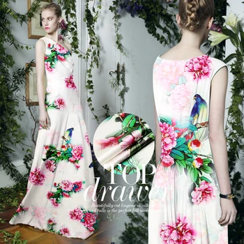 Printing heavy silk silk cloth stretch satin fabric silk clothing cheongsam material auspicious bird Peony
Printing heavy silk silk cloth stretch satin fabric silk clothing cheongsam material auspicious bird Peony