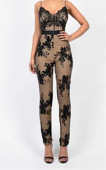 High Quality Black Slip Lace Mesh Sheath Backless Rayon Bandage Jumpsuit Full Length Homecoming Party Jumpsuit
High Quality Black Slip Lace Mesh Sheath Backless Rayon Bandage Jumpsuit Full Length Homecoming Party Jumpsuit