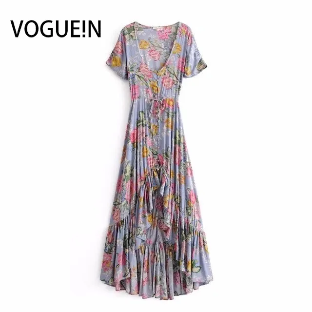 VOGUEIN Новое Женское асимметричное платье миди с глубоким v-образным вырезом и