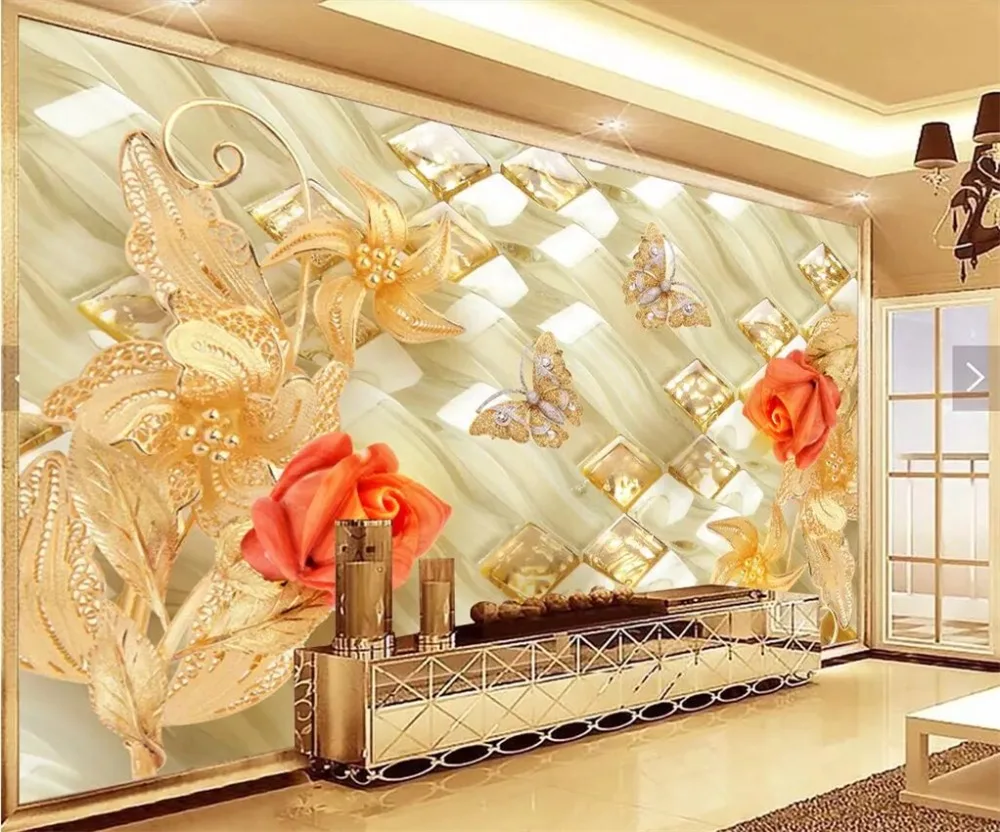 beibehang Custom Wallpaper 3d Photo Mural Crystal Jewelry Flowers Butterfly Living Room TV Background Wall paper papel de parede
beibehang Custom Wallpaper 3d Photo Mural Crystal Jewelry Flowers Butterfly Living Room TV Background Wall paper papel de parede