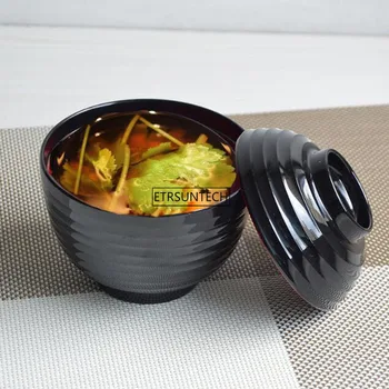 Miso Soup Bowl with Lid 250ml A5 Melamine Soup Bowl Black Red Color Japanese Restaurant Canteen Tableware 20pcs/lot
Miso Soup Bowl with Lid 250ml A5 Melamine Soup Bowl Black Red Color Japanese Restaurant Canteen Tableware 20pcs/lot