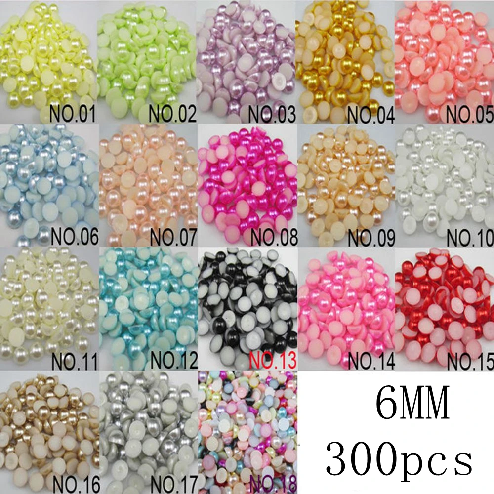 Multicolor 300Pcs/lot Size 6mm Imitation Pearls Half Round Flatback Beads For DIY Wedding Decoration
Multicolor 300Pcs/lot Size 6mm Imitation Pearls Half Round Flatback Beads For DIY Wedding Decoration