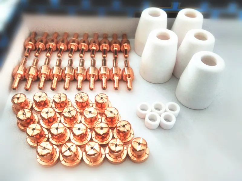 PT31 LG40 Plasma Cutting Cutter Torch Consumables KIT Electrodes TIPS Nozzles Fit CT312 CUT40 CUT50,50pcs
PT31 LG40 Plasma Cutting Cutter Torch Consumables KIT Electrodes TIPS Nozzles Fit CT312 CUT40 CUT50,50pcs
