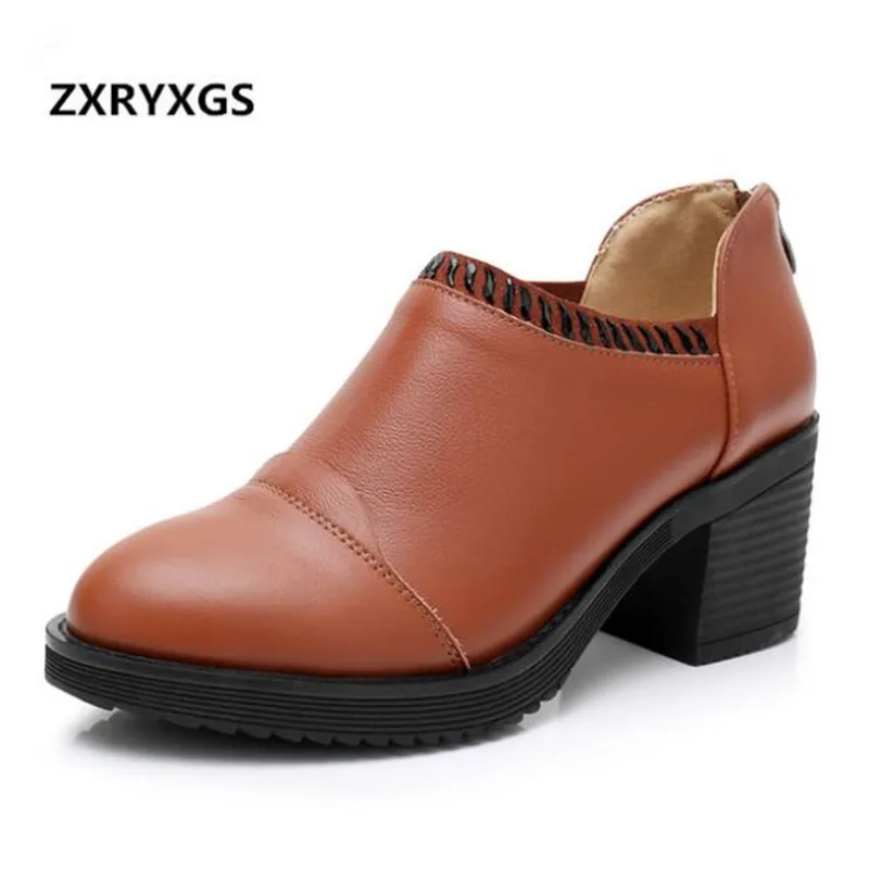 ZXRYXGS Brand Shoes Woman Shoes Thick with High Heels 2018 New Autumn Genuine Leather Shoes Women Fashion Shoes Plus Size 35-42
ZXRYXGS Brand Shoes Woman Shoes Thick with High Heels 2018 New Autumn Genuine Leather Shoes Women Fashion Shoes Plus Size 35-42