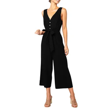 Jaycosin clothes Women Sleeveless Playsuit Button Backless High Waisted Wide Playsuits Beach beautiful Jumpsuit
Jaycosin clothes Women Sleeveless Playsuit Button Backless High Waisted Wide Playsuits Beach beautiful Jumpsuit