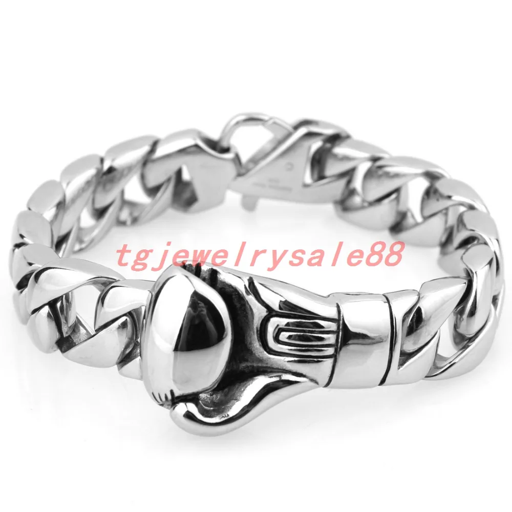 15mm Wide Polishing Silver Casting Cuban Curb Link Chain Stainless Steel Boxing Glove For Strong Men's Bracelet 8.66"
15mm Wide Polishing Silver Casting Cuban Curb Link Chain Stainless Steel Boxing Glove For Strong Men's Bracelet 8.66"