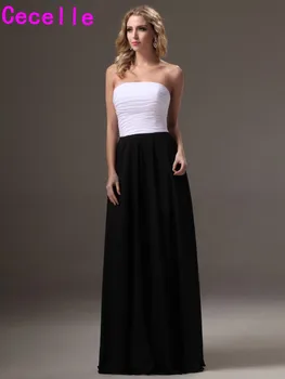 Long Black and White Bridesmaids Dresses Simple Ruching Chiffon Two Tones Wedding Party Dresses A-line Custom Made New Sale
Long Black and White Bridesmaids Dresses Simple Ruching Chiffon Two Tones Wedding Party Dresses A-line Custom Made New Sale