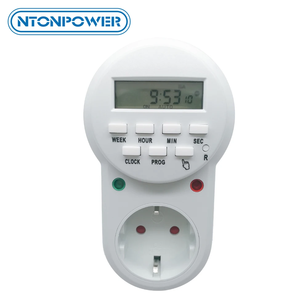 NTONPOWER Smart Power Socket EU Plug Digital Timer Switch Energy Saving Adjustable Programmable Setting of Clock/ On/ Off Time
NTONPOWER Smart Power Socket EU Plug Digital Timer Switch Energy Saving Adjustable Programmable Setting of Clock/ On/ Off Time