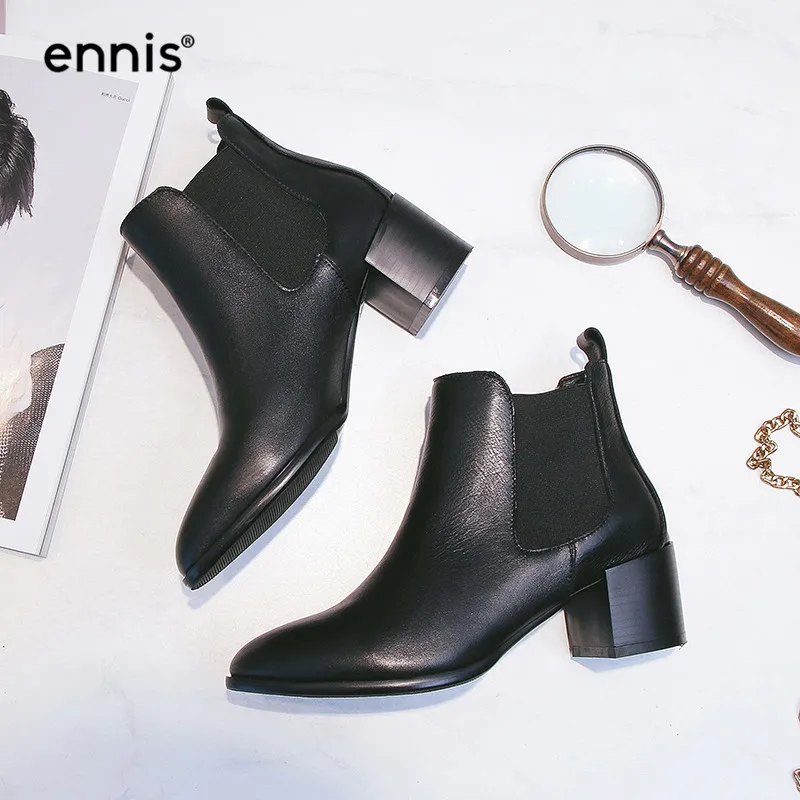 ENNIS 2019 Autumn Shoe Boots Women Fashion Black Boots Female Genuine Leather Ankle Boots Square Heel Brown Ladies Shoes A919
ENNIS 2019 Autumn Shoe Boots Women Fashion Black Boots Female Genuine Leather Ankle Boots Square Heel Brown Ladies Shoes A919