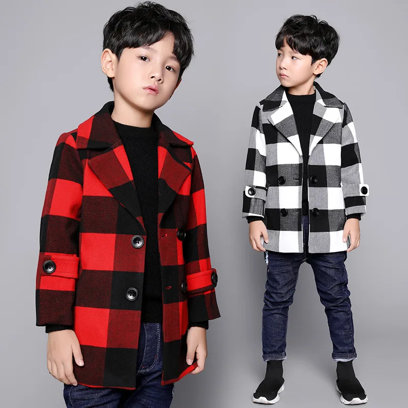 2018 autumn new children's plaid clothing boy's woolen coat boys and girls jacket children's long tartan woolen coat 18M03
2018 autumn new children's plaid clothing boy's woolen coat boys and girls jacket children's long tartan woolen coat 18M03