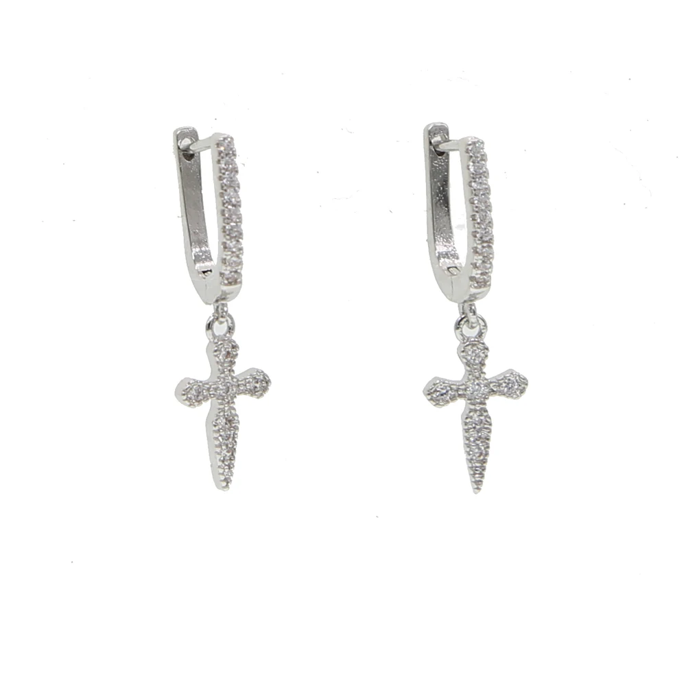 New Fashion dangle cz cross earring gold silver 2 colors paved AAA sparking cz drop charm ear jewelry
New Fashion dangle cz cross earring gold silver 2 colors paved AAA sparking cz drop charm ear jewelry