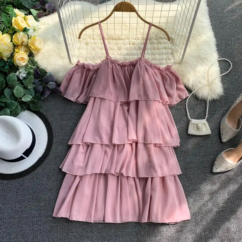 HISUMA 2019 summer new female strap slash neck layer ruffles Pure Chiffon ball gown dress women's sling elegant tiered dresses
HISUMA 2019 summer new female strap slash neck layer ruffles Pure Chiffon ball gown dress women's sling elegant tiered dresses
