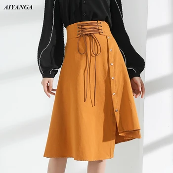 High Waist Skirts Womens 2019 Spring Summer Skirts For Women Chic Lace Up Skirt Female Elegant A-Line Skirt For Office lady
High Waist Skirts Womens 2019 Spring Summer Skirts For Women Chic Lace Up Skirt Female Elegant A-Line Skirt For Office lady