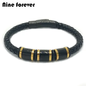 Nine forever New Hot Men Genuine Braided leather Stainless Steel Bracelet & Bangle Punk Style Fashion Titanium Wristband Clasp
Nine forever New Hot Men Genuine Braided leather Stainless Steel Bracelet & Bangle Punk Style Fashion Titanium Wristband Clasp