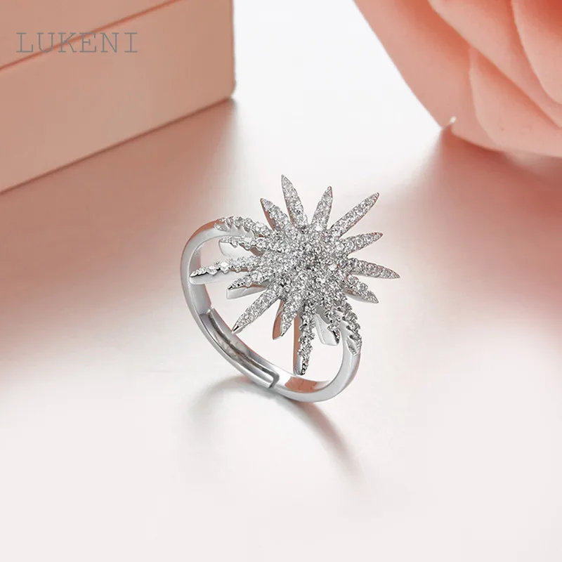 LUKENI New Design Personality Fashion Women S925 Sterling Silver Inlay Zircon Adjustable The Stars Rings Jewelry Accessories
LUKENI New Design Personality Fashion Women S925 Sterling Silver Inlay Zircon Adjustable The Stars Rings Jewelry Accessories