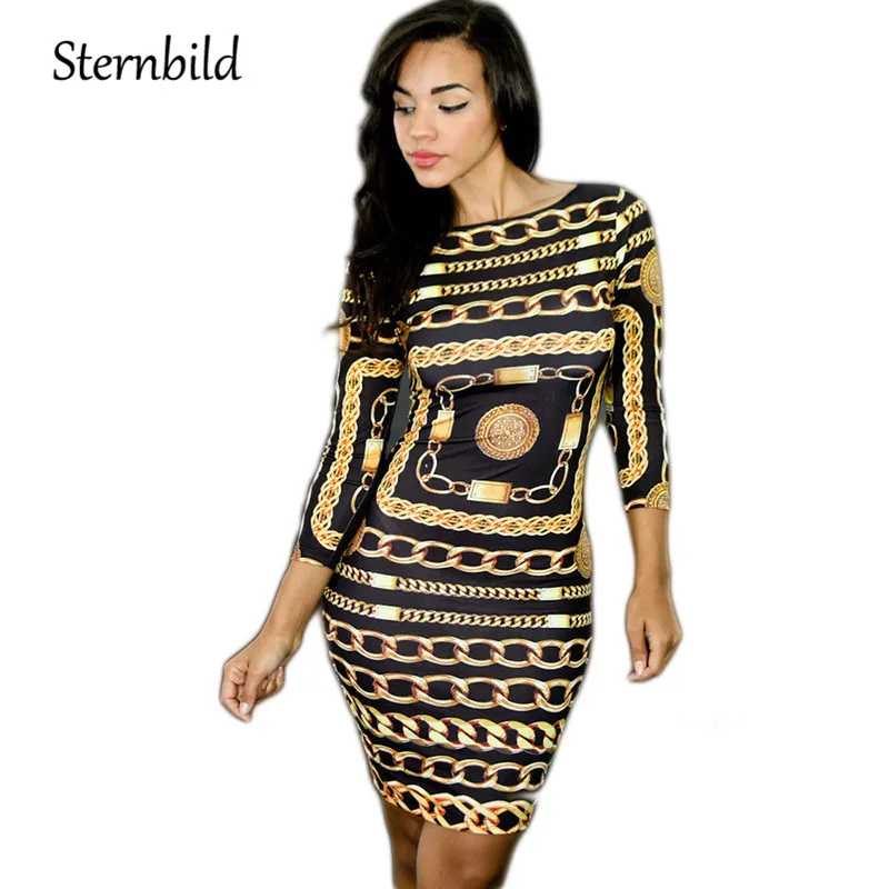 STERNBILD European Style Sexy Chain Dress Women Summer O-Neck Three Quarter Sleeve Pencil Dress Bodycon Night Club Thin Slim
STERNBILD European Style Sexy Chain Dress Women Summer O-Neck Three Quarter Sleeve Pencil Dress Bodycon Night Club Thin Slim
