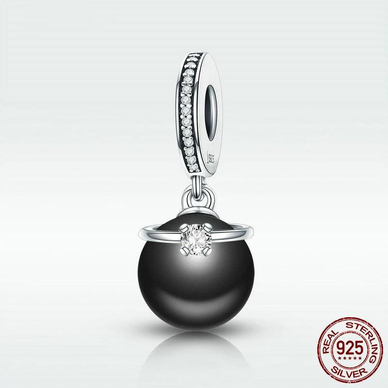 HOT Sale 925 Sterling Silver & Black Pearl With CZ Ring Dangle Charm fit Original wst Beads Bracelet Jewelry DXC572
HOT Sale 925 Sterling Silver & Black Pearl With CZ Ring Dangle Charm fit Original wst Beads Bracelet Jewelry DXC572