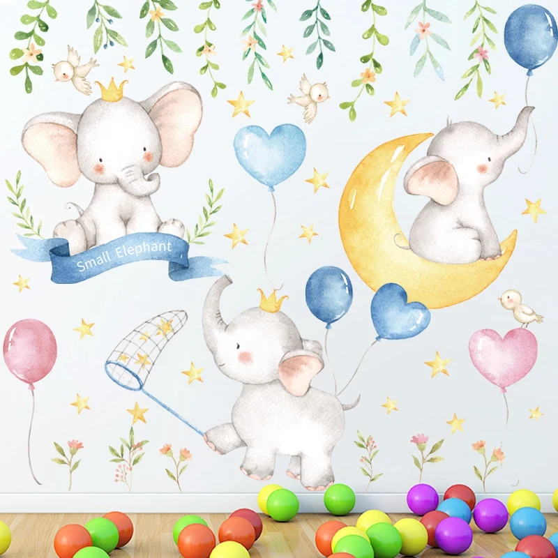 Cartoon Small Elephant Moon Stars Wall Stickers Bedroom Kids Baby room Nursery Wall Home Decor Removable Wall Decals Art Murals
Cartoon Small Elephant Moon Stars Wall Stickers Bedroom Kids Baby room Nursery Wall Home Decor Removable Wall Decals Art Murals