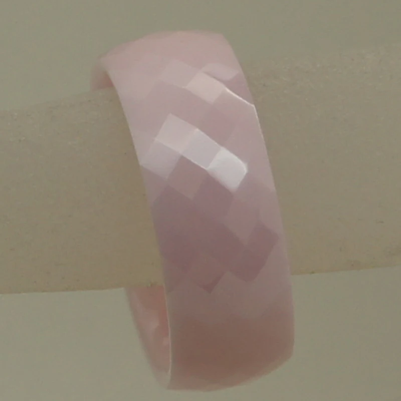 8mm width rare pink women/girl classic multi facet hi-tech scratch proof ceramic ring 1pc | Украшения и аксессуары