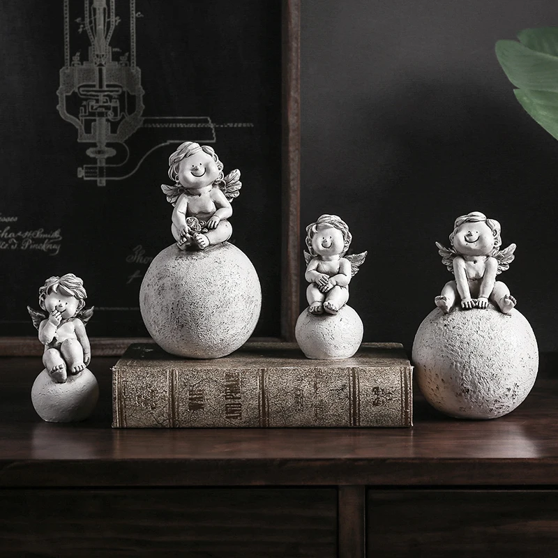 Angles Vintage Home Decoration Accessories for Living Room Antique Loft Decor Fairy House Artcraft Miniature Desk Figurines
Angles Vintage Home Decoration Accessories for Living Room Antique Loft Decor Fairy House Artcraft Miniature Desk Figurines