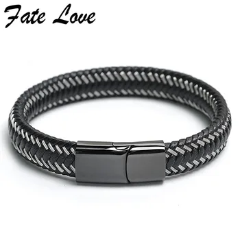 10Pcs/Lot Vintage Black Leather Bracelet Men Jewelry Pulseiras Handmade Bracelets Bangles Stainless Steel Clasp Mens Jewellery
10Pcs/Lot Vintage Black Leather Bracelet Men Jewelry Pulseiras Handmade Bracelets Bangles Stainless Steel Clasp Mens Jewellery