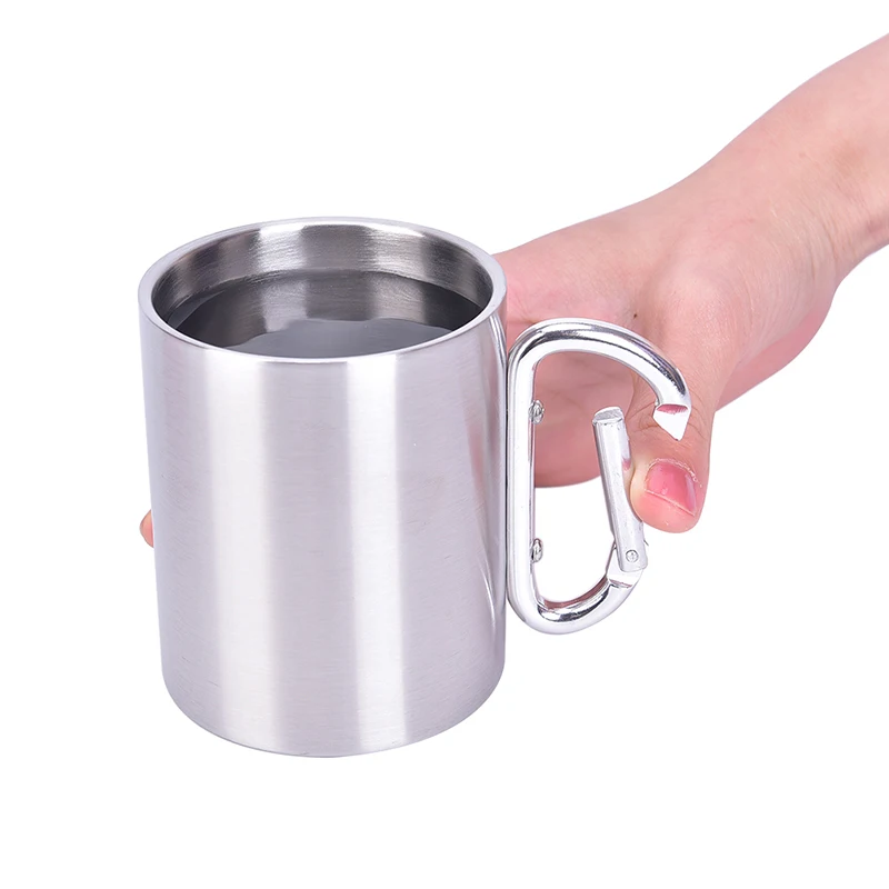 450ml Stainless Steel Camping Cooking Picnic Cup Portable Outdoor Tableware Double Wall Mug with Carabiner Hook Handle
450ml Stainless Steel Camping Cooking Picnic Cup Portable Outdoor Tableware Double Wall Mug with Carabiner Hook Handle