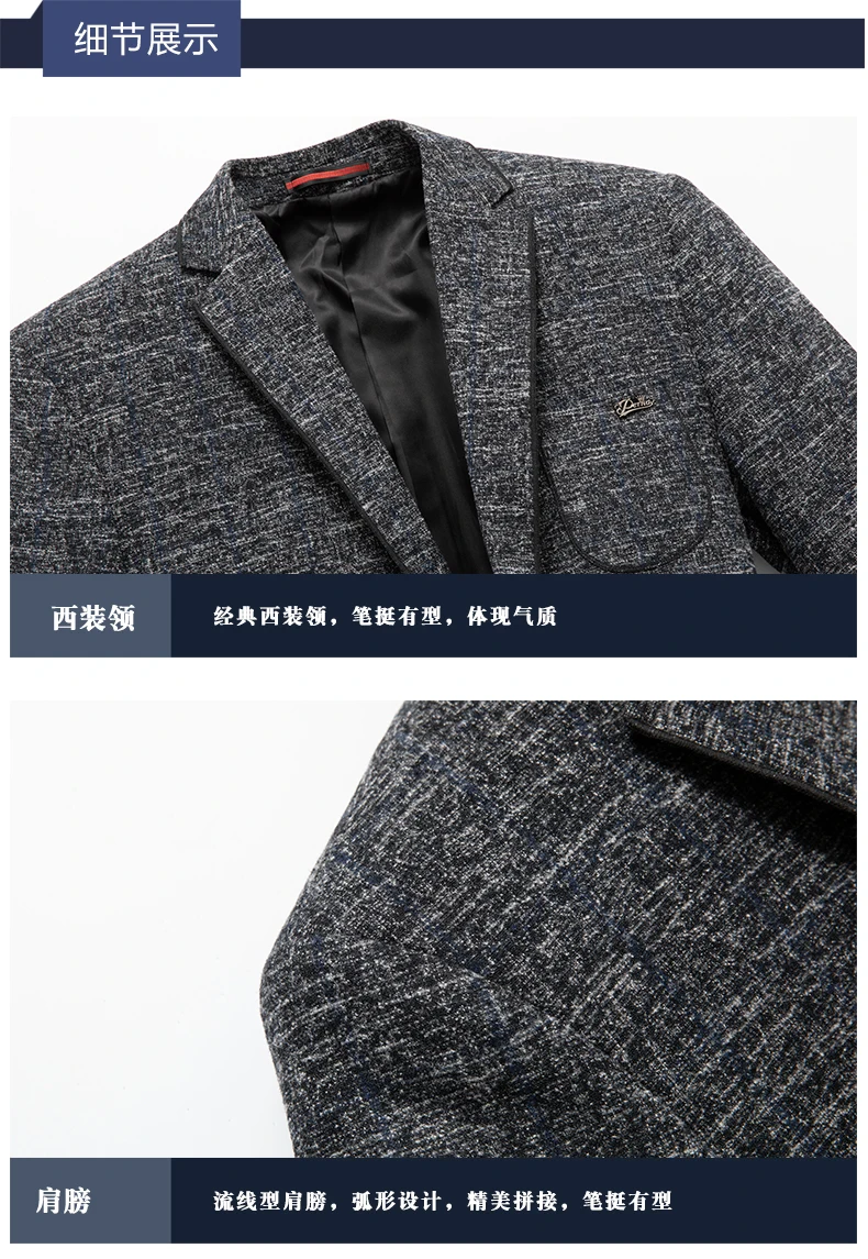 WAEOLSA Men Gray Blazers Slim Fit Jackets Suits Man Button Front Blazer Hombre Plain Colour Outfits Business Garment 4XL (8)