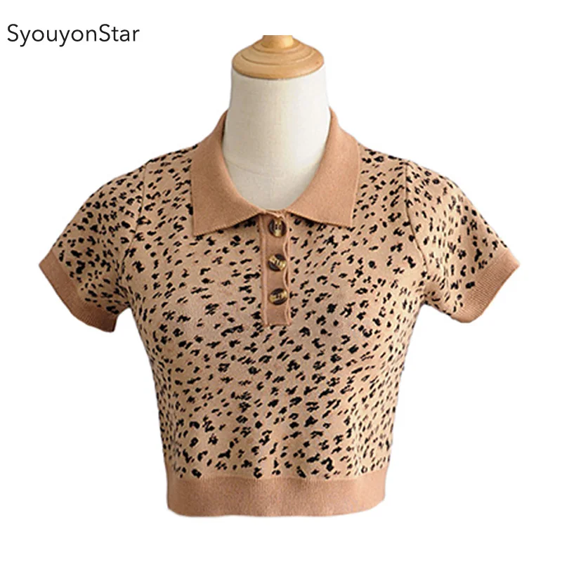 Syouyonstar Knitted T Shirts Women 2019 Leopard Tee Summer Short Sleeve Tops Korean Clothes
Syouyonstar Knitted T Shirts Women 2019 Leopard Tee Summer Short Sleeve Tops Korean Clothes