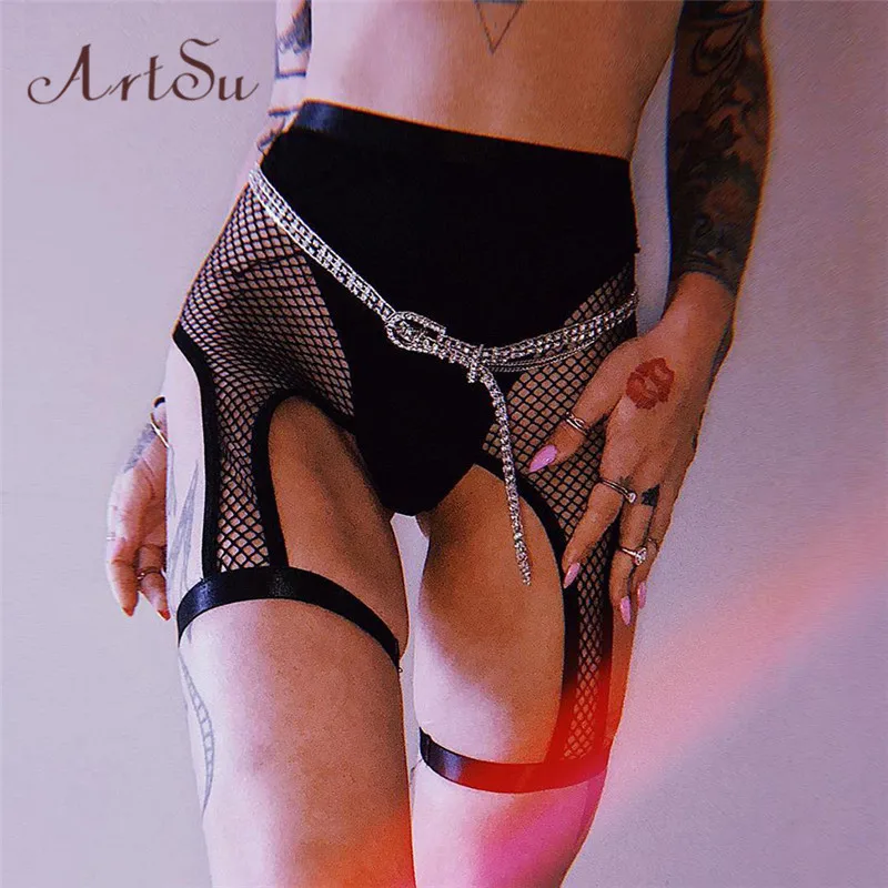 ArtSu Sexy Mesh Patchwork Black Shorts Women High Waist Fishnet Booty Shorts Mujer Biker Shorts Elastic Short Pants ASSH60046
ArtSu Sexy Mesh Patchwork Black Shorts Women High Waist Fishnet Booty Shorts Mujer Biker Shorts Elastic Short Pants ASSH60046