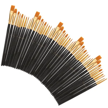 Set 5 Packs/50 Pcs Black Paint Brush Nylon Hair Brushes For All Purpose Oil Watercolor Painting Artist Professional Kits
Set 5 Packs/50 Pcs Black Paint Brush Nylon Hair Brushes For All Purpose Oil Watercolor Painting Artist Professional Kits