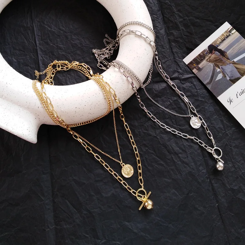 Fashion celebrity European and American hip-hop coinnecklace multi-layer long necklace coin ball pendant necklace
Fashion celebrity European and American hip-hop coinnecklace multi-layer long necklace coin ball pendant necklace