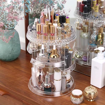 High-grade quality transparent acrylic sense 360 degree rotating makeup box storage box family dressing table Organizer Case
High-grade quality transparent acrylic sense 360 degree rotating makeup box storage box family dressing table Organizer Case