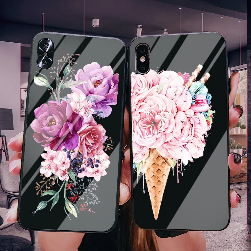 Vintage Flower leaf Glass Phone Case For iPhone X XR XS Max Plants Floral Glossy Hard Cover Case For iPhone 8 7 6 6s Plus
Vintage Flower leaf Glass Phone Case For iPhone X XR XS Max Plants Floral Glossy Hard Cover Case For iPhone 8 7 6 6s Plus