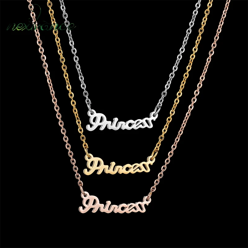 Nextvance Princess Personalized Pendant Necklace Rose Gold Stainless Steel Chain Letter Necklaces Charm Jewelry For Women Gift
Nextvance Princess Personalized Pendant Necklace Rose Gold Stainless Steel Chain Letter Necklaces Charm Jewelry For Women Gift