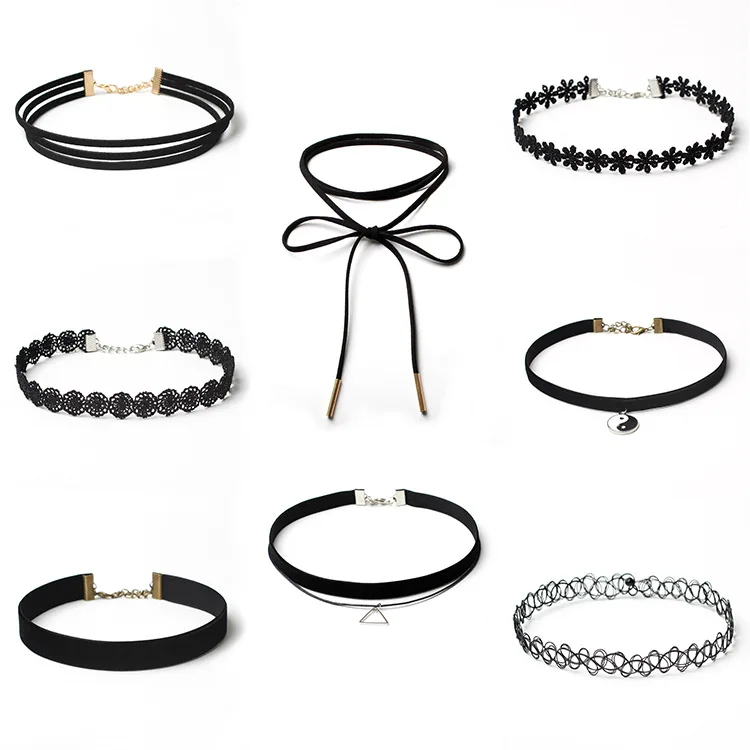 2017 8pcs Black Velvet Choker Necklace Lace Chocker Chokers Necklaces For Women Long Tattoo Choker collares Collier Femme
2017 8pcs Black Velvet Choker Necklace Lace Chocker Chokers Necklaces For Women Long Tattoo Choker collares Collier Femme