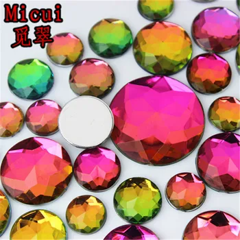 Micui Round Chamfering Rainbow Color Acrylic Rhinestones Crystal Flat Back For Clothing Craft Decoration NO hole ZZ719
Micui Round Chamfering Rainbow Color Acrylic Rhinestones Crystal Flat Back For Clothing Craft Decoration NO hole ZZ719